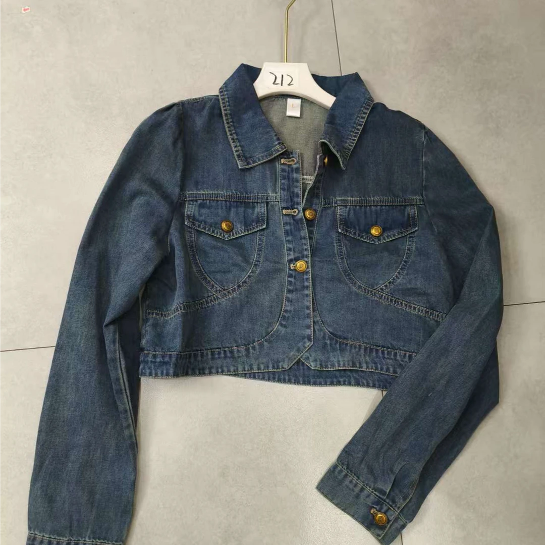 短款牛仔上衣短外套#春秋长袖蓝色时尚休闲百搭女士春季