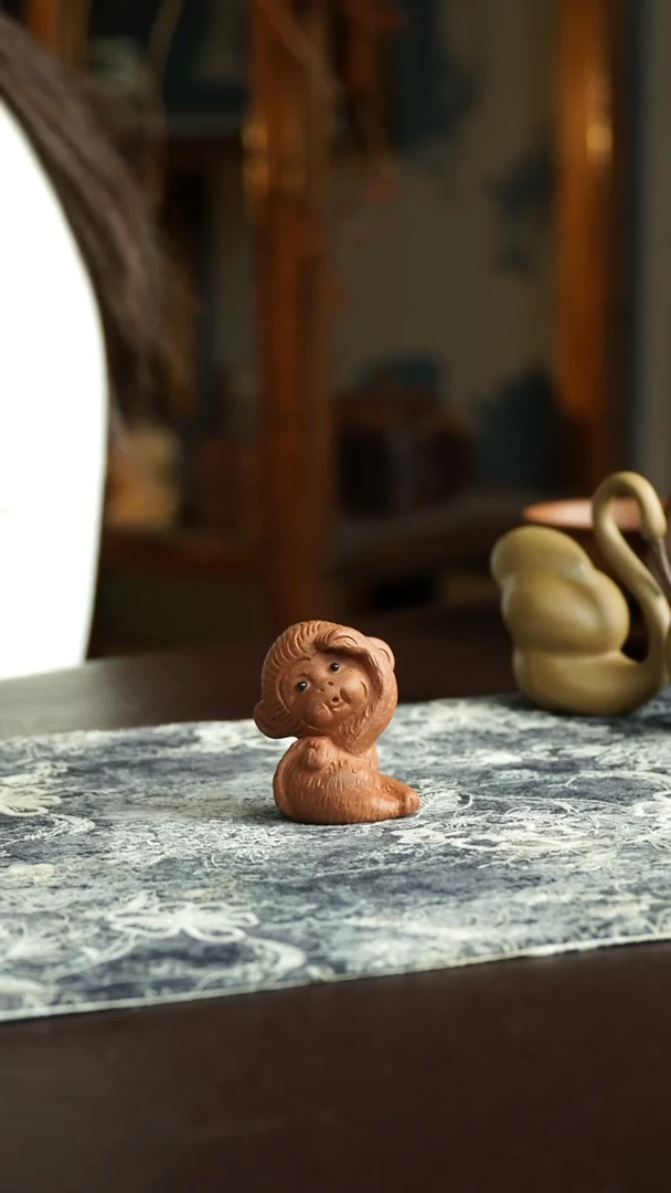 茶杯紫砂31号 猴子茶宠 宜兴紫砂原矿作品