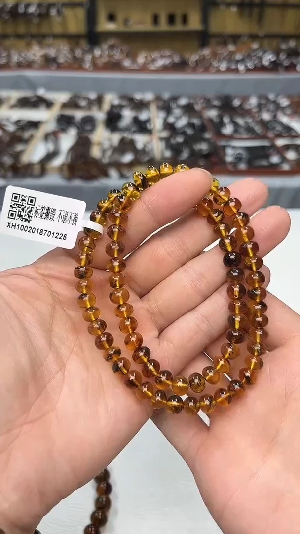 裸石琥珀未镶嵌抚顺琥珀7+公主链多样性发其一