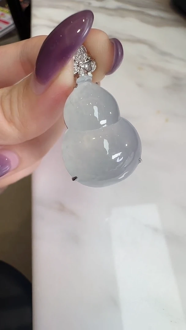 吊坠(不含链)18K金镶嵌翡翠【源头工厂】钻石镶嵌