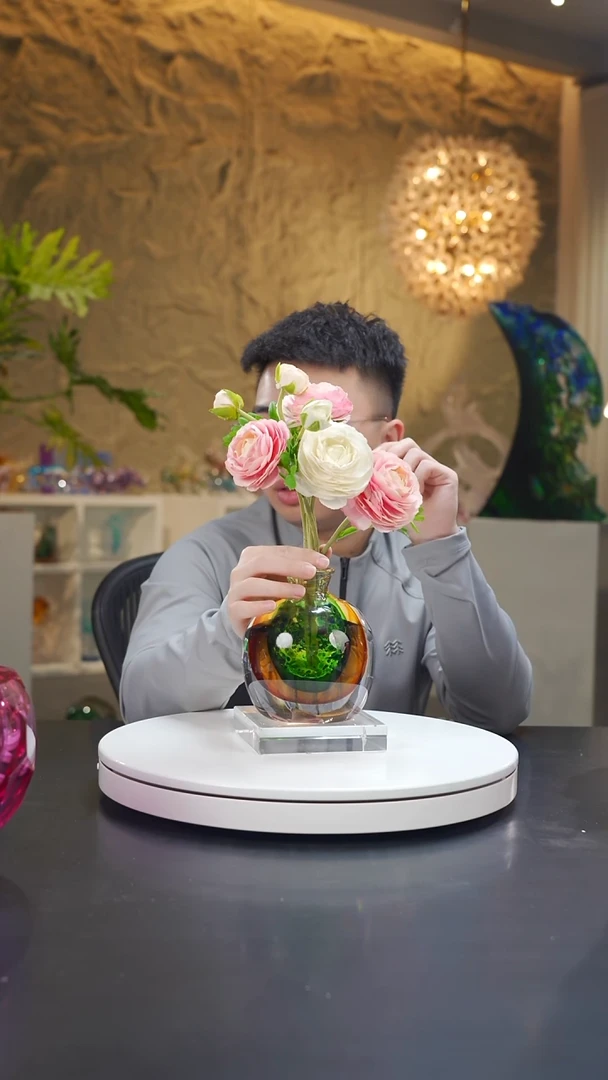 手工艺品琉璃爱*祖母绿双色反影设计款香薰瓶