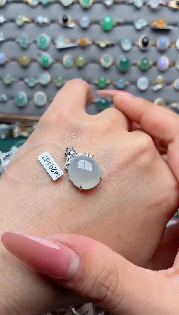 吊坠(不含链)银S925镶嵌翡翠.