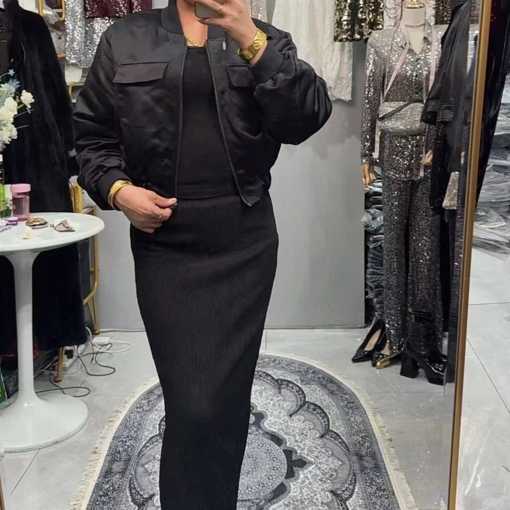 2025网红爆款棒球服长裙套装