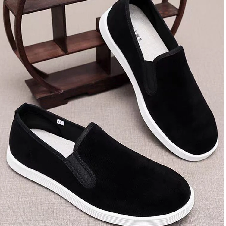 2025春季新款老北京布鞋百搭轻便软底男士黑色平底男鞋舒适时尚款