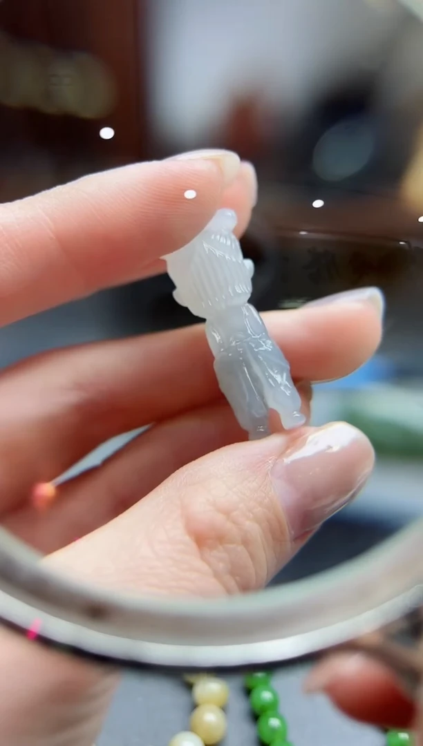 【闪购商品】和田玉吊坠未镶嵌烟紫哪吒吊坠QC编绳