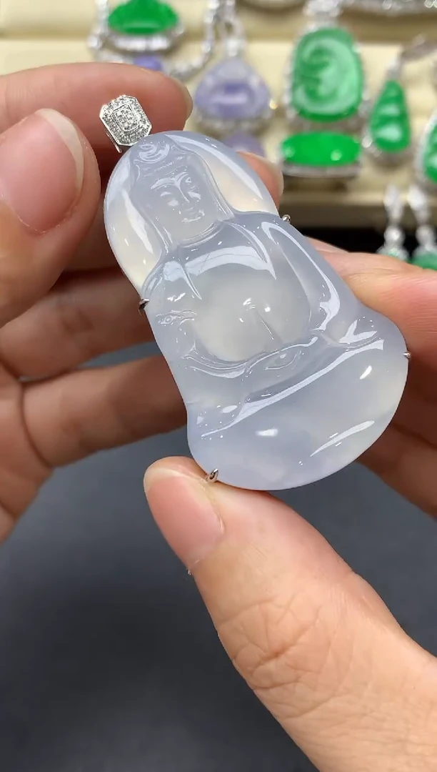 翡翠18K金镶嵌颈饰578-中国好珠宝