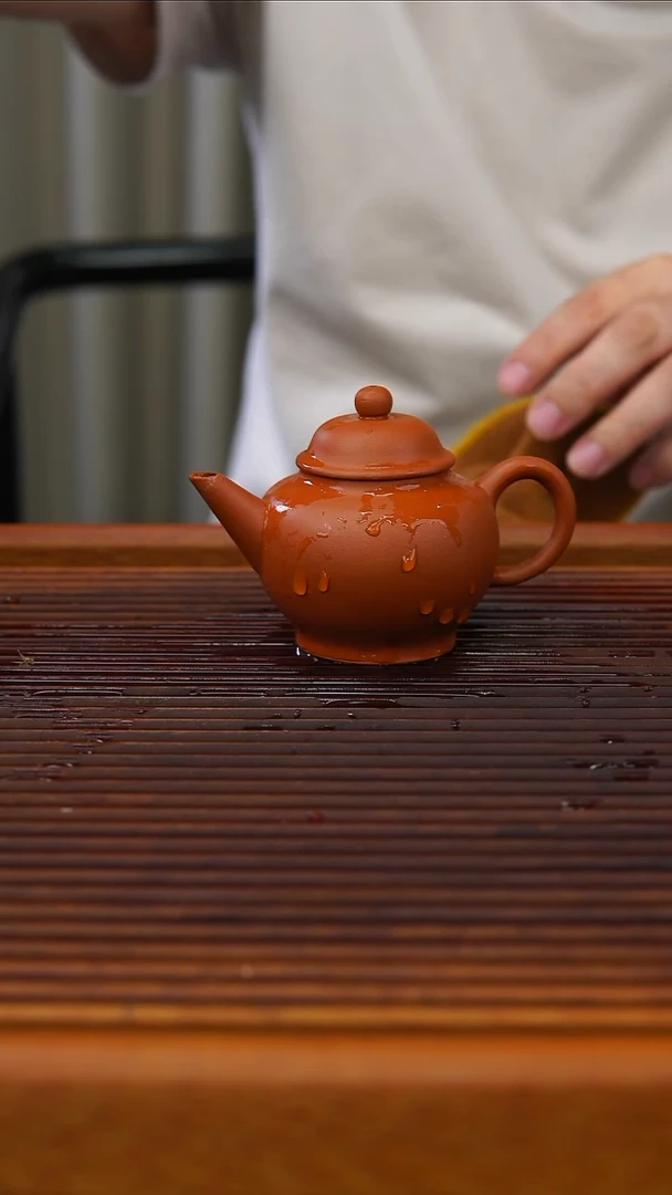 茶壶紫砂早期朱泥定制高宫灯115cc