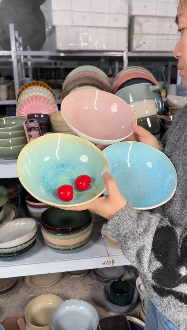 陶瓷外贸尾货瑕疵满20包邮X3菜碗组合