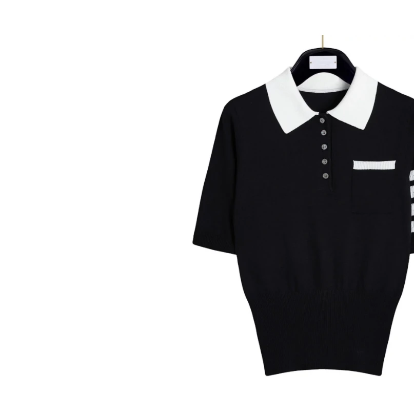 【夏夏特定】女款-针织短袖腊肠狗针织衫-汤姆老师简约百搭显瘦显高