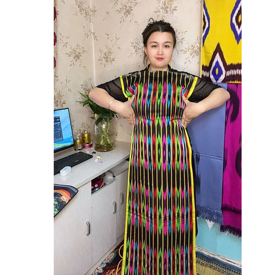 2025夏季最新款新疆和田丝绸艾德莱斯布料40x650cm布料丝绸