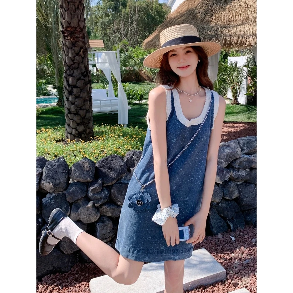 牛仔连衣裙小香裙2025夏季新款少女穿搭减龄短裙设计感无袖背心裙