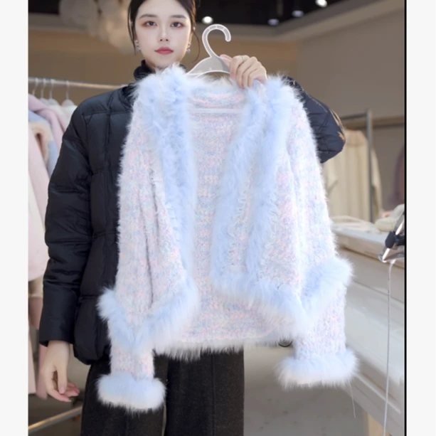 水貂绒狐狸毛开衫 815777