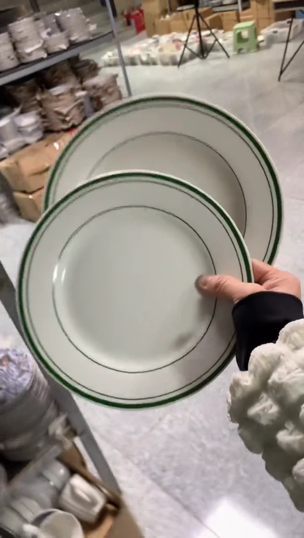 【闪购商品】瓷片陶瓷原单CC846餐具汤*2+8寸*4