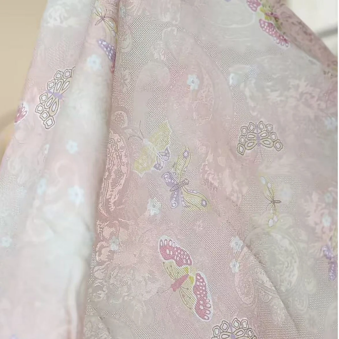 【A93】百蝶粉布料-（定制商品）