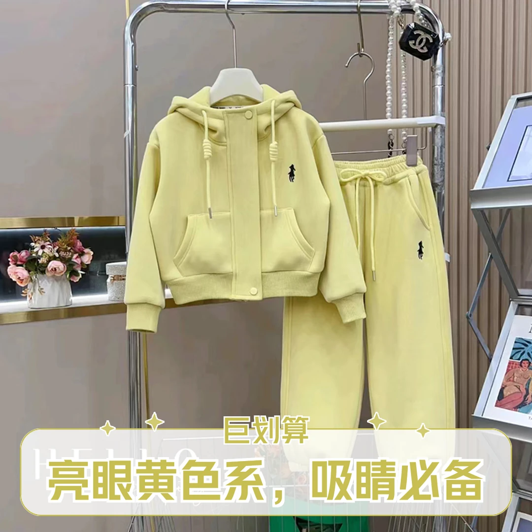 女中童卫衣春秋时尚洋气休闲连帽套装两件套中大童韩版秋季网红