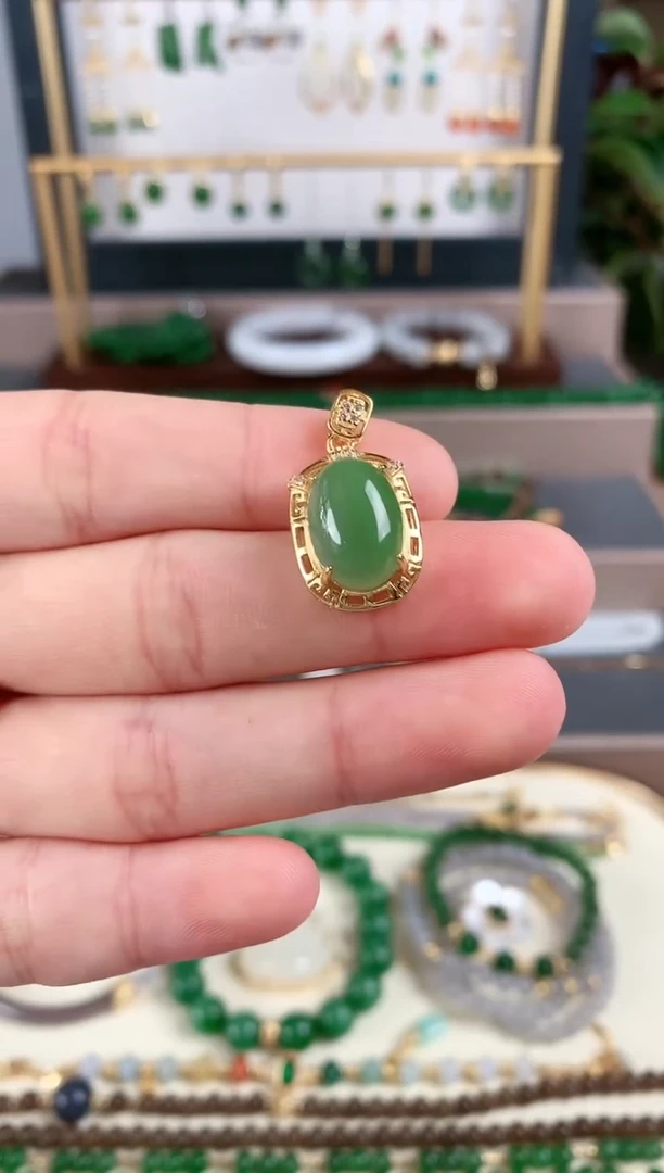 吊坠(不含链)银S925镶嵌和田玉1