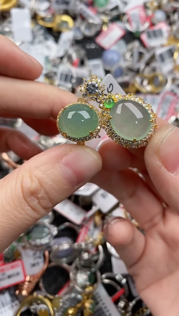 银S925镶嵌戒指翡翠4444-----10