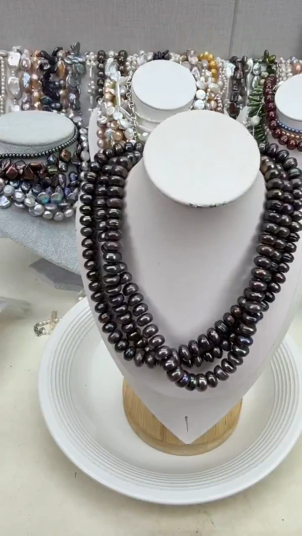 颈饰银S925镀金镶嵌淡水珍珠1