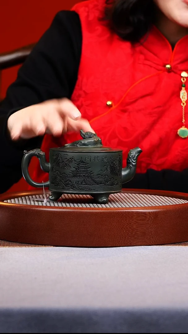 茶壶紫砂三足龙尊