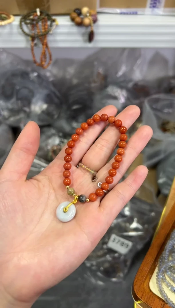 【闪购商品】南红玛瑙手链未镶嵌柿子黄玛瑙翡翠款手链[3681]