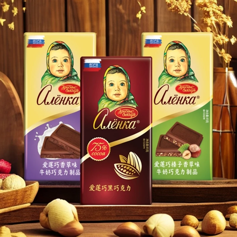 【85g到手3块】爱莲巧俄罗斯进口纯可可脂大头娃娃巧克力榛子255g