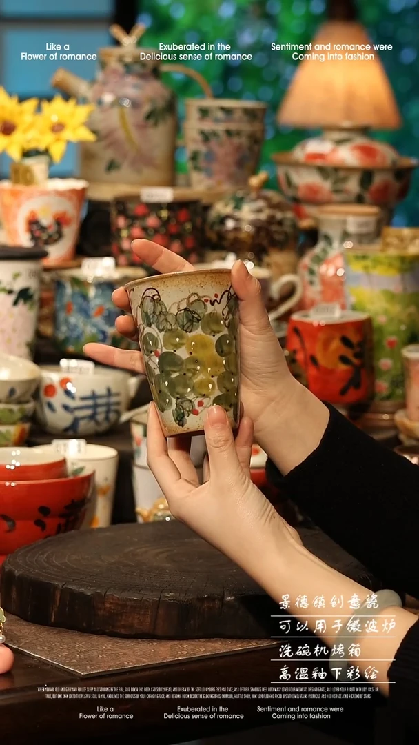 陶瓷景德镇高温釉下彩手工手绘款式