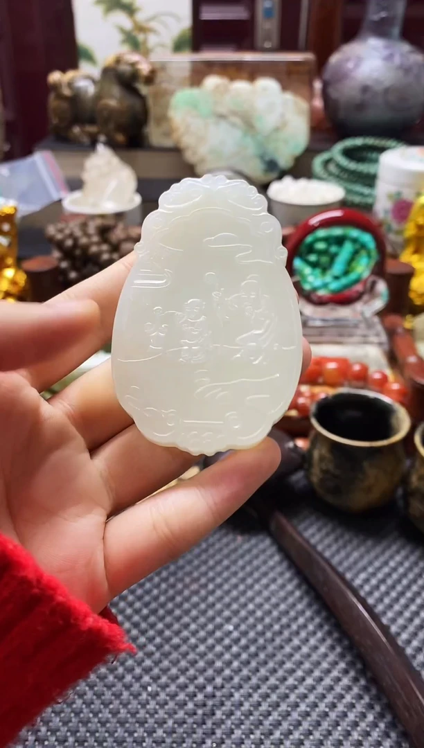 未镶嵌和田玉挂件子岗牌