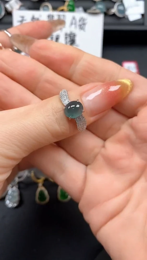 银S925镶嵌戒指翡翠11111