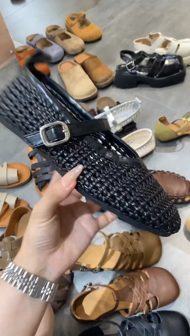 懒人鞋编制黑色39尺码
