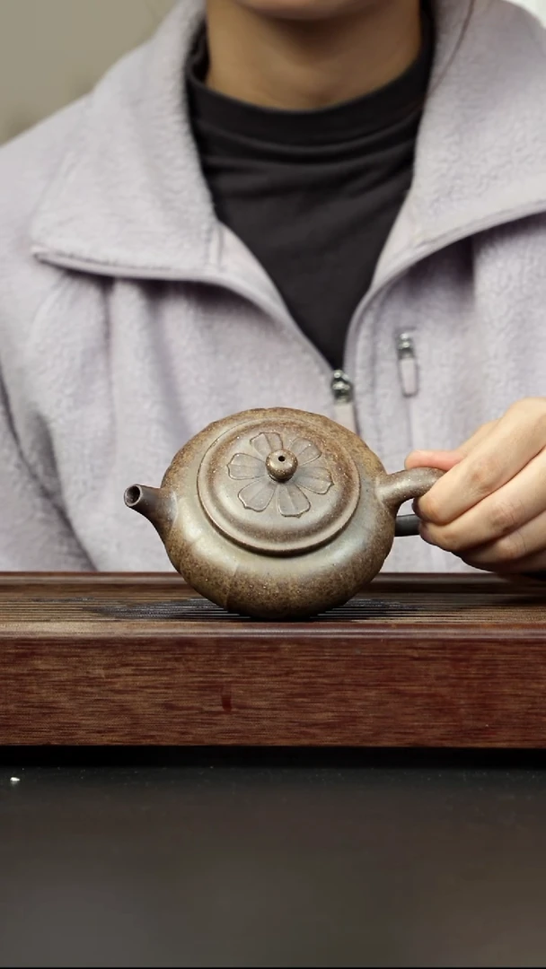 紫砂茶壶本绿柴烧 巨轮