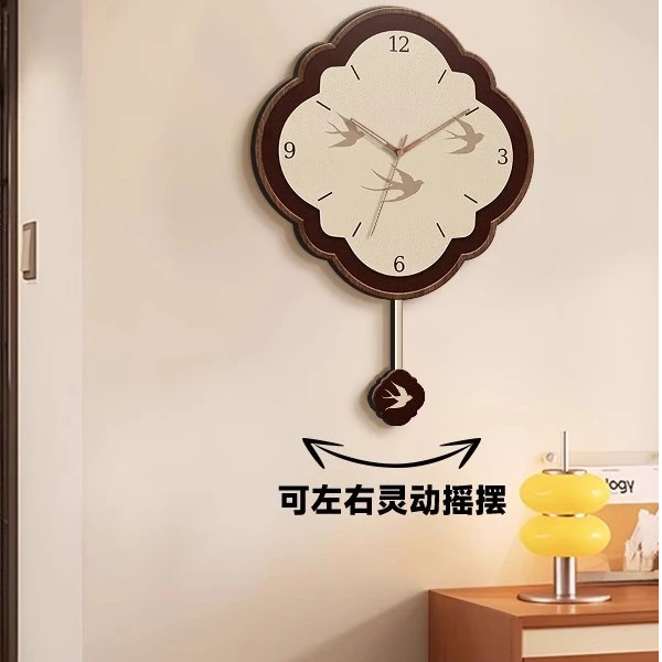中古风复古钟表客厅电视背景墙挂钟2025新款高级感家用摆钟挂墙
