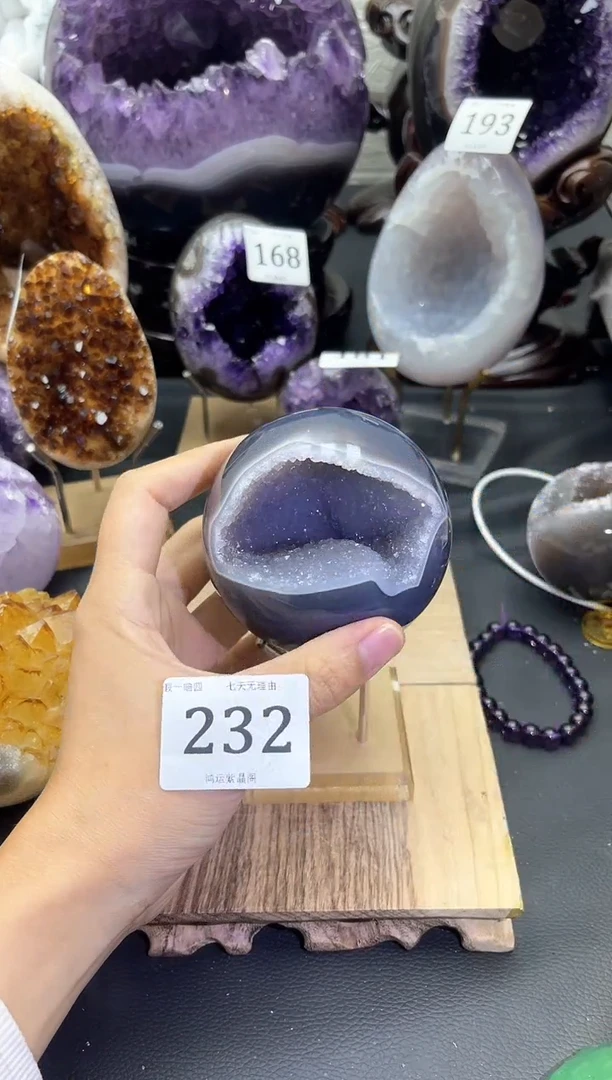 未镶嵌大型摆件（非配饰）紫晶232号开口笑