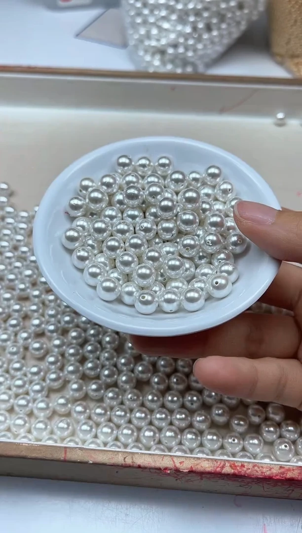 未镶嵌拼合珍珠（马贝珠）散珠B781 白贝珠8mm25个9元