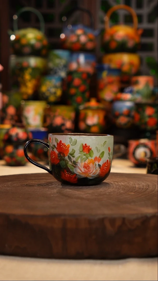 紫砂 油画釉下彩手绘