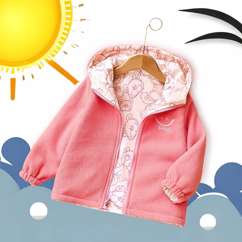 春季亲子装父子儿童派克服男孩外套夹克大童加绒两面穿冲锋衣上衣