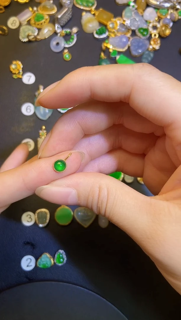 吊坠(不含链)银S925镶嵌翡翠1