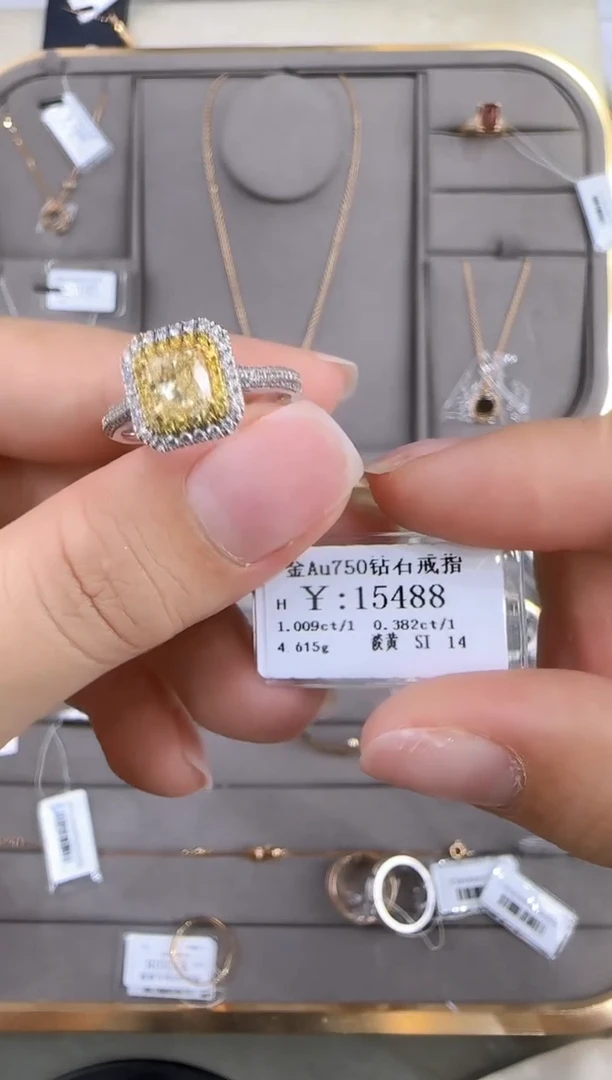 18K金镶嵌戒指/指环钻石12855