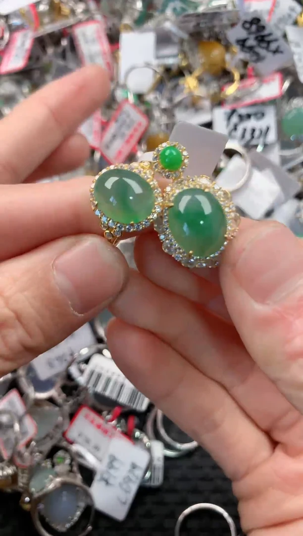 银S925镶嵌戒指翡翠888    5