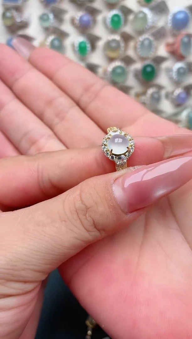 银S925镶嵌戒指翡翠.