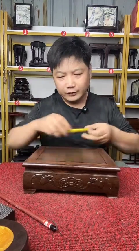 木非洲黑檀正方底座22.5*8CM