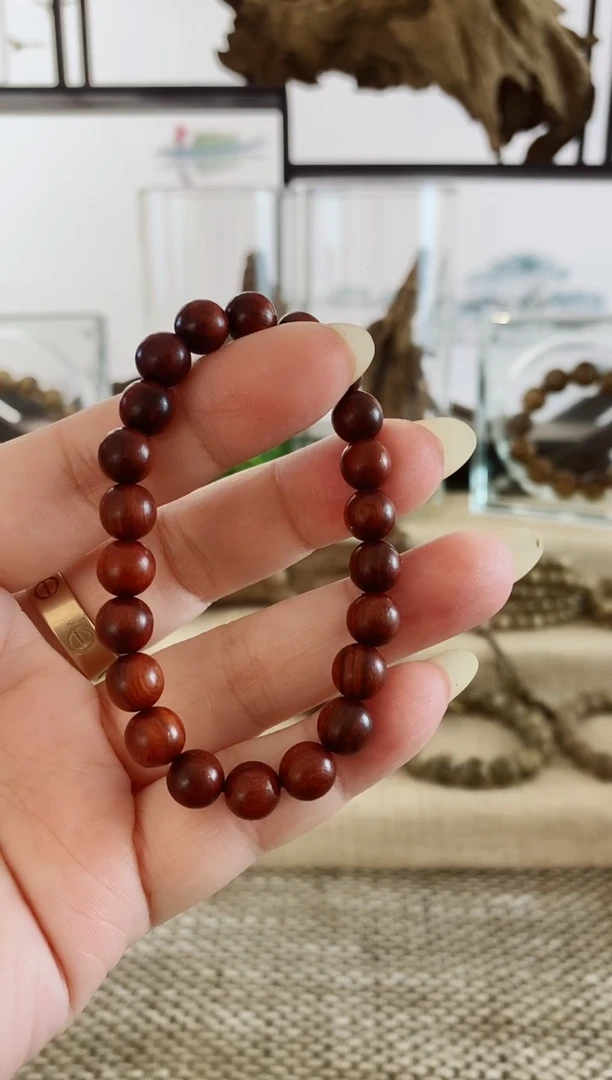 非洲檀香无事牌巴西猫眼红檀老料8MM单圈