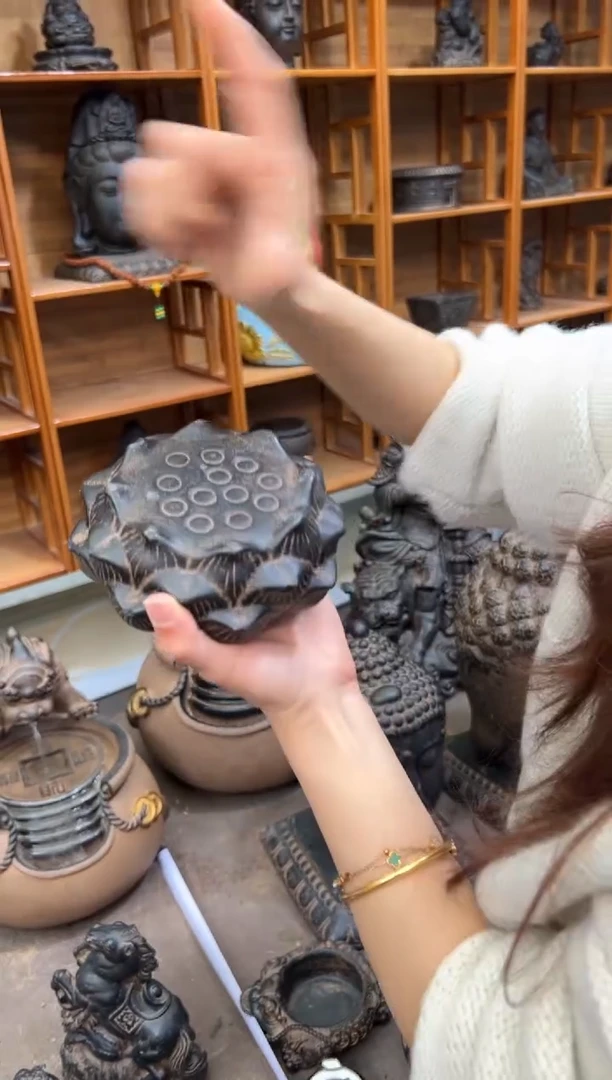 陶土莲蓬实心底座