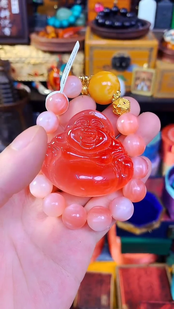 18K金镶嵌蜜蜡手链精品精品   独具韵味