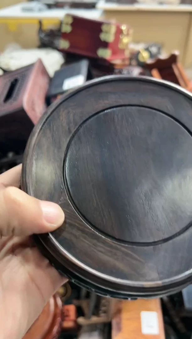 【闪购商品】木513瑕疵底座花架摆件处理13.5公分