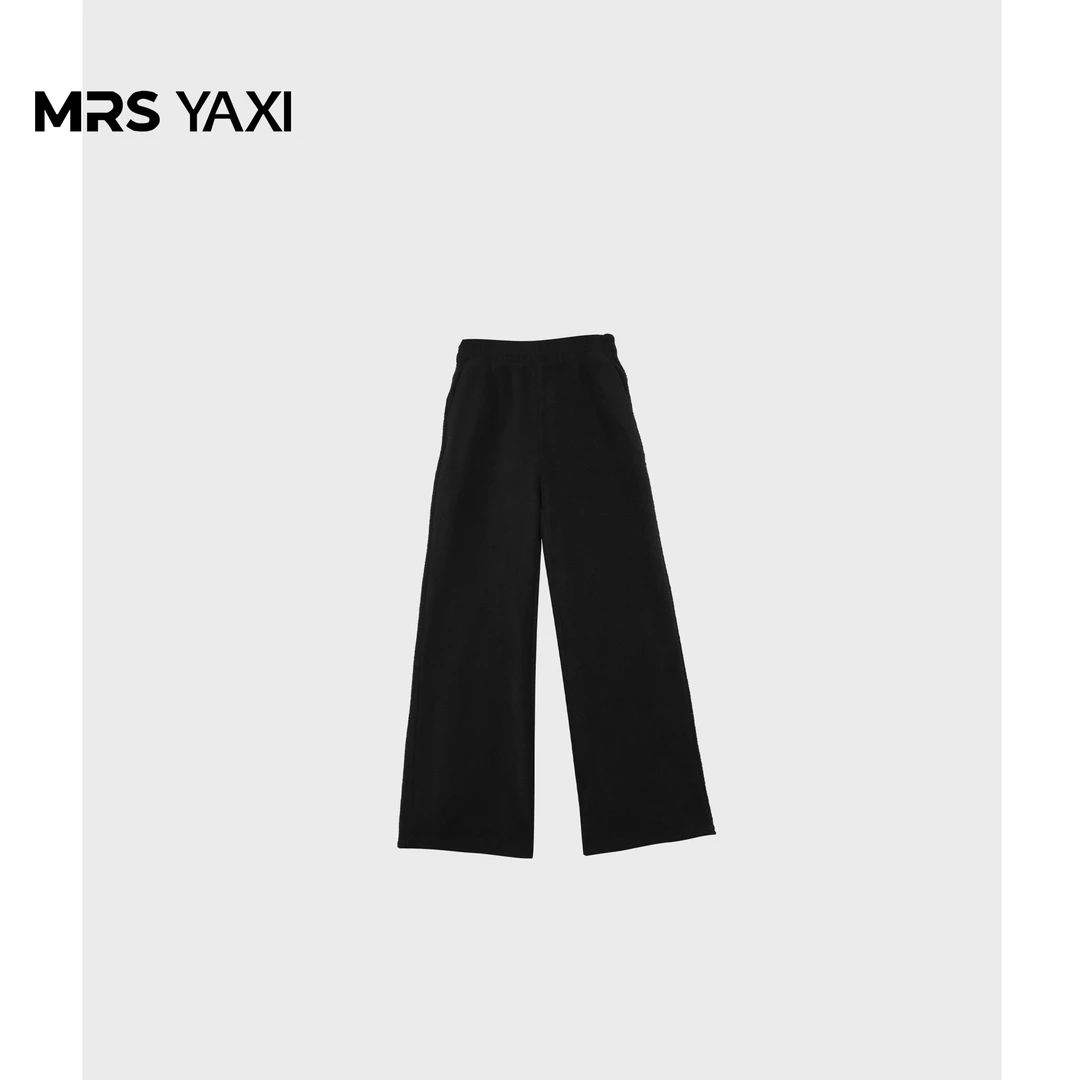 Mrsyaxi极简休闲摇粒绒休闲直筒裤YX4123114