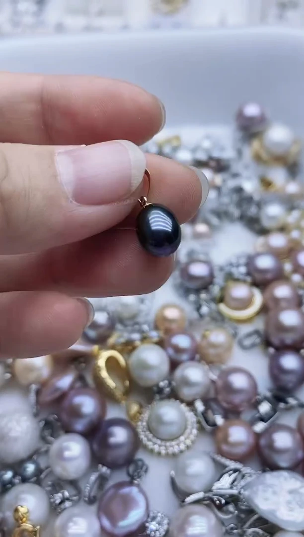 吊坠(不含链)银S925镶嵌淡水珍珠吊坠