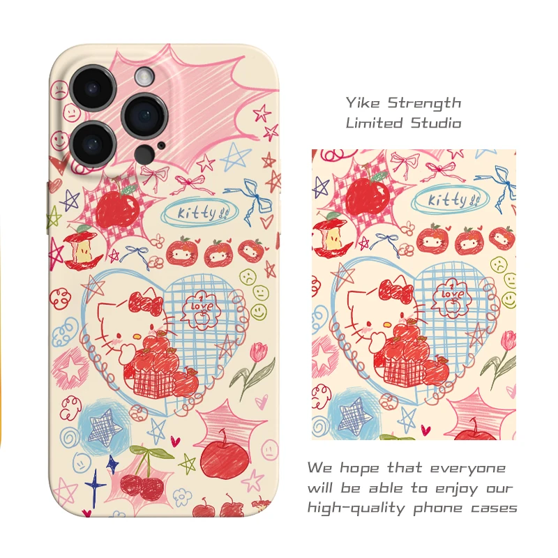 手绘KT菲林壳适用iphone苹果15pro16/手机壳小米15VIVO华为