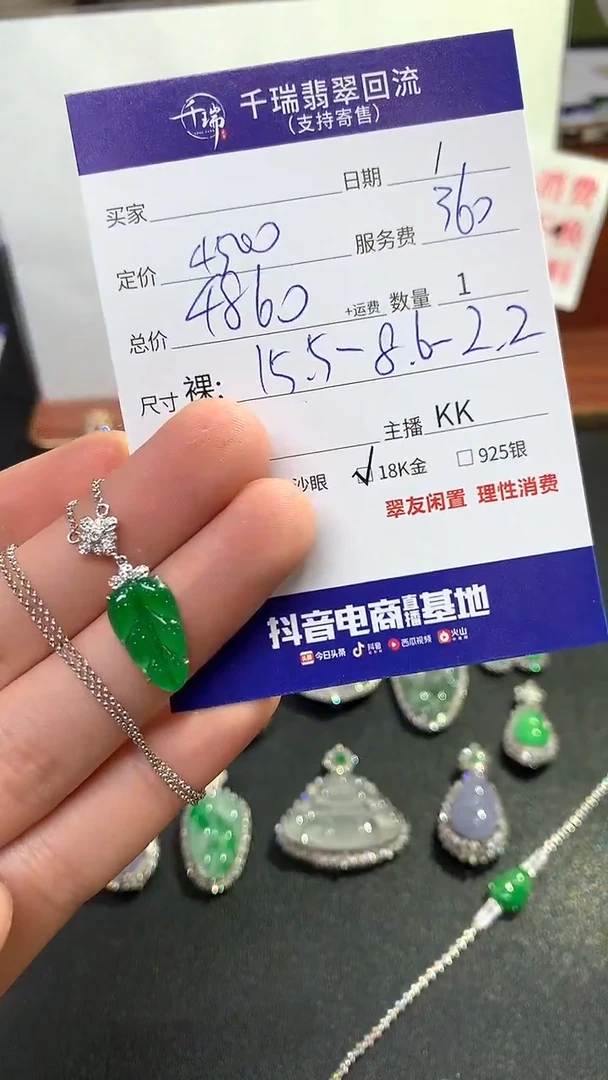 【闪购商品】翡翠套链18K金镶嵌套链回流不退不换|4860+0