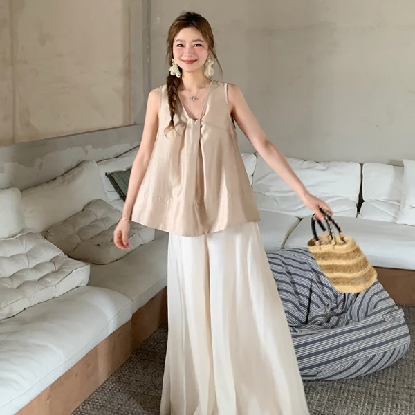 崔与熙|CUIXI【漫调生活】休闲风韩系风新中式复古休闲背心时尚套装