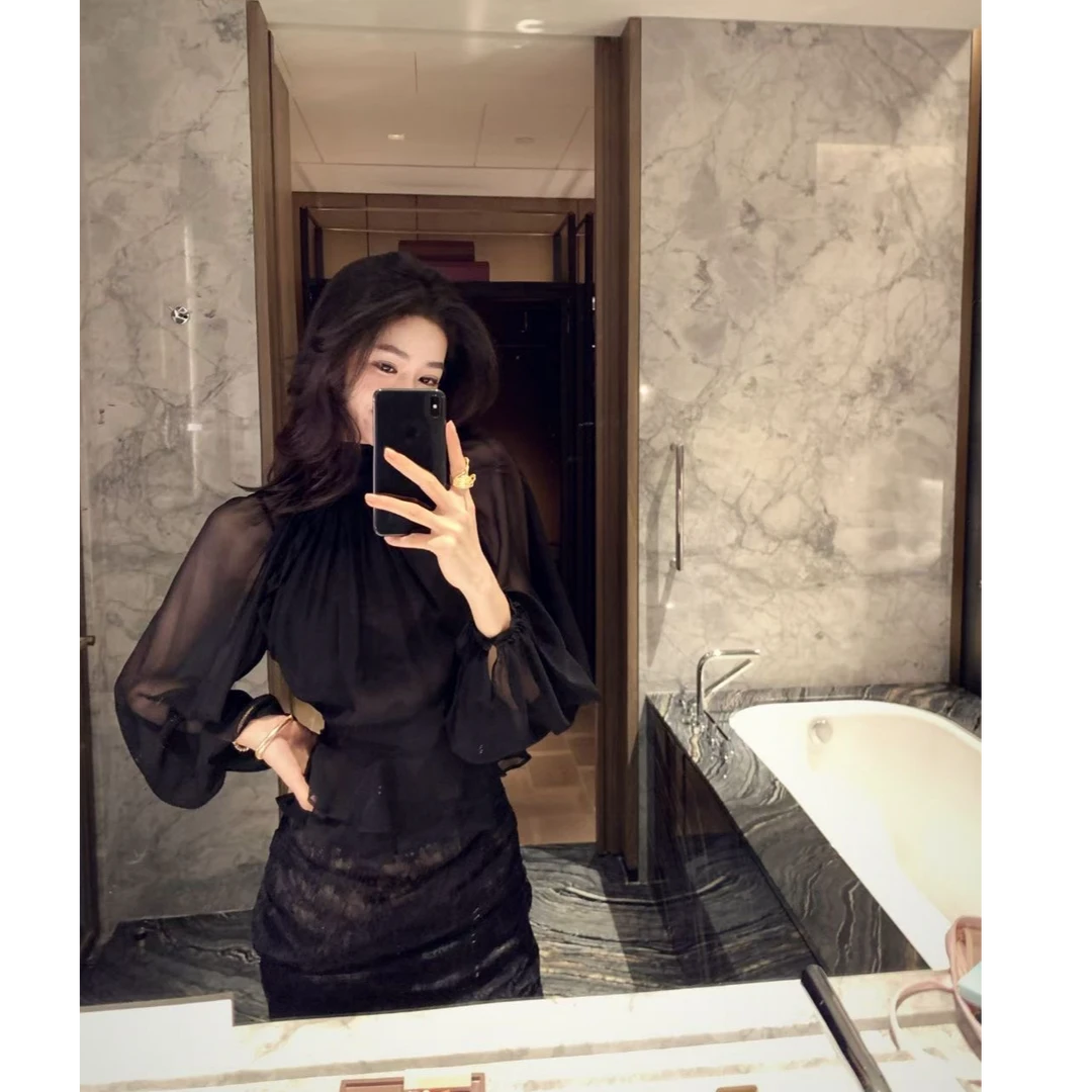 法式高级感御姐气质上衣女夏新款设计感长袖防晒衬衫配显瘦半身裙